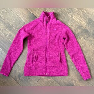 The North Face Women's Heathered Magenta Full-Zip Fleece Jacket